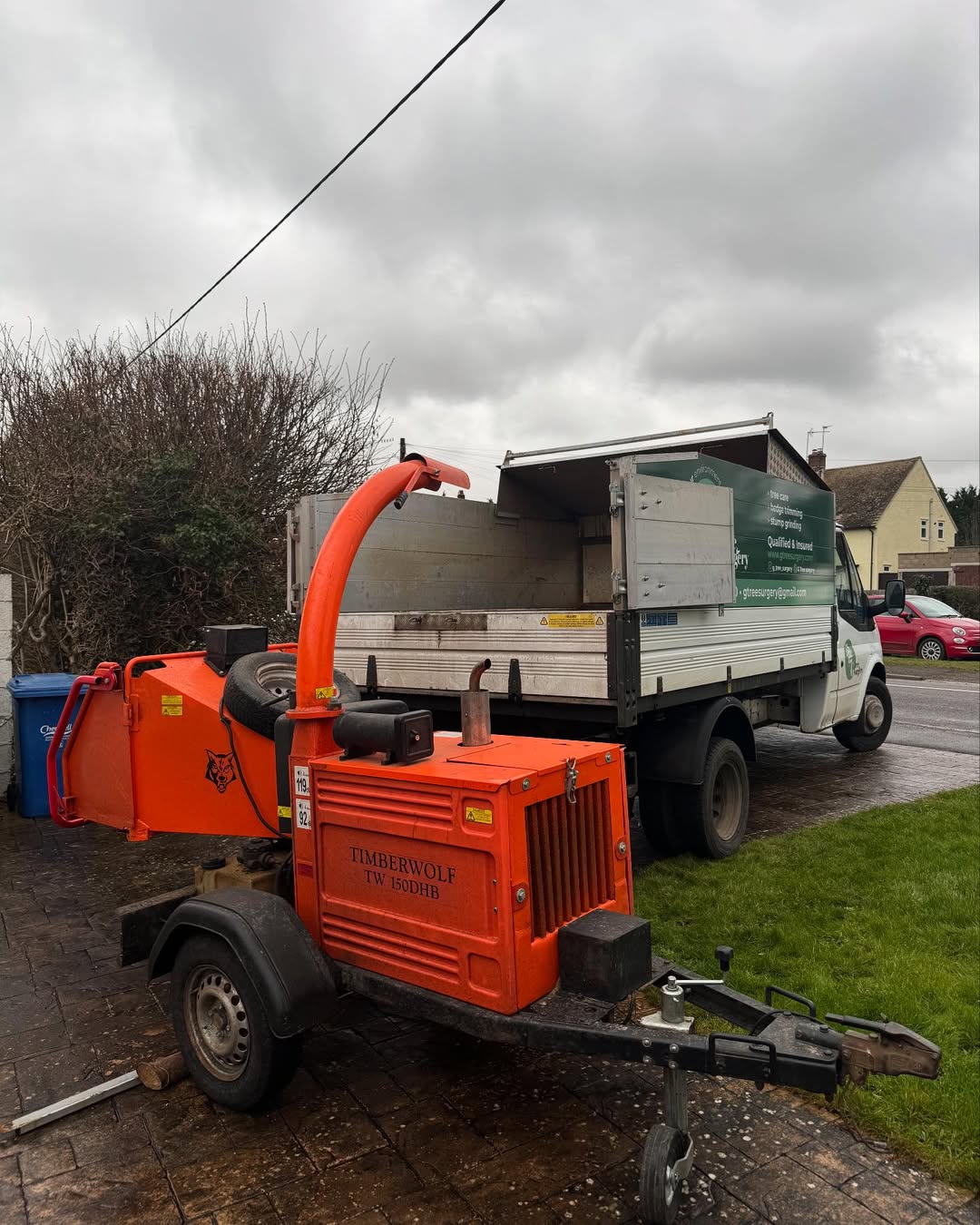 G Tree Surgery van and wood chipper